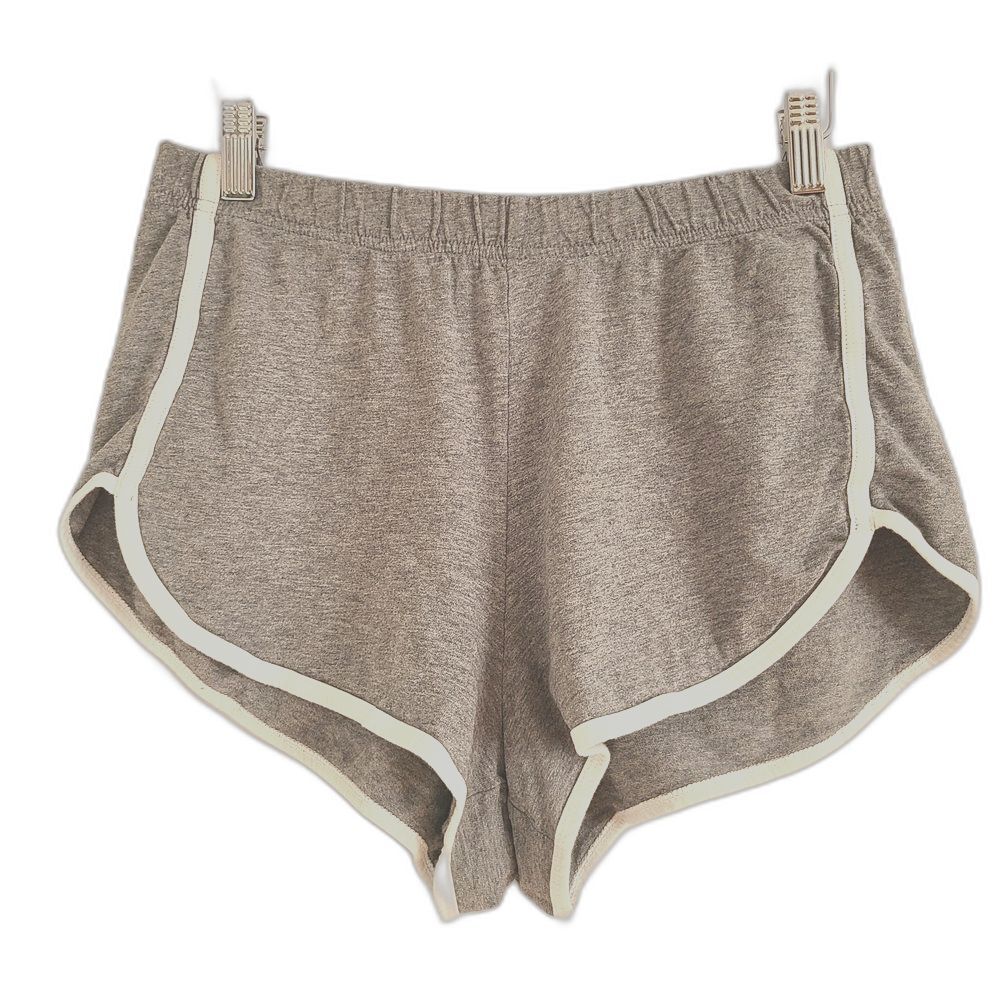 Women's Gray Athletic Shorts with White Trim 100% Cotton Size S